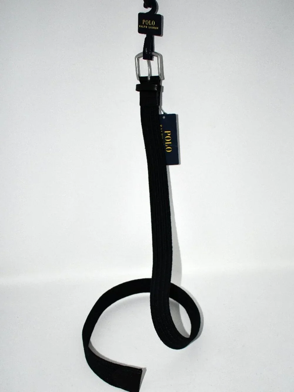 Polo Ralph Lauren Leather Trim Braided Belt in Polo Black Size: LAR #40566604101